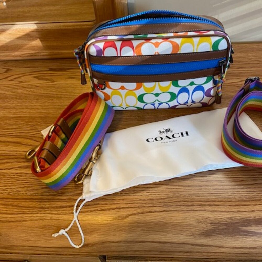 Graham Crossbody Bag In Rainbow Signature Canvas